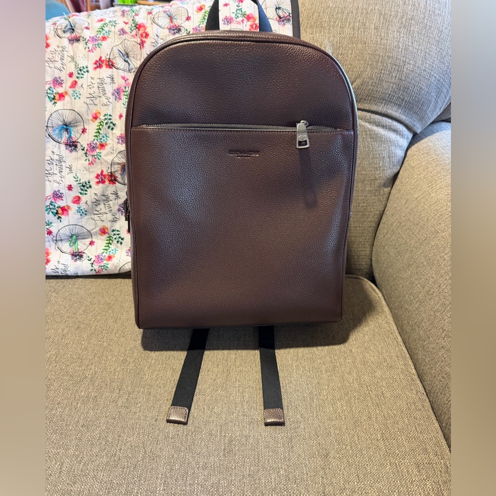 Leather Men's Backpack - Brown